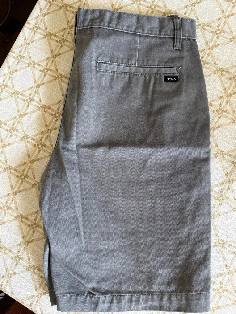 RVCA Men's Gray Flat Front Chino Shorts